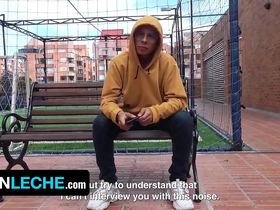 Hot latino stud gets tricked to suck stranger's dick during interview in bogota - latin leche